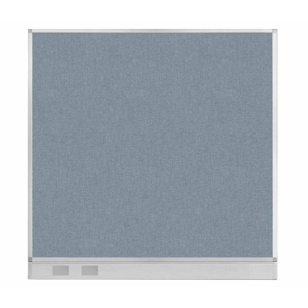 Hush Panel Configurable Cubicle Partition 6' x 6' Powder Blue Fabric w/ Cable Channel
